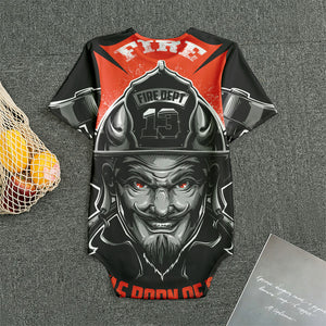 Firefighter Devil Print Men's Bodysuit