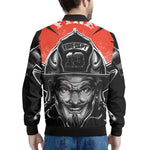 Firefighter Devil Print Men's Bomber Jacket