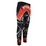 Firefighter Devil Print Men's Compression Pants