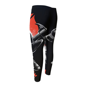 Firefighter Devil Print Men's Compression Pants