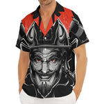 Firefighter Devil Print Men's Deep V-Neck Shirt