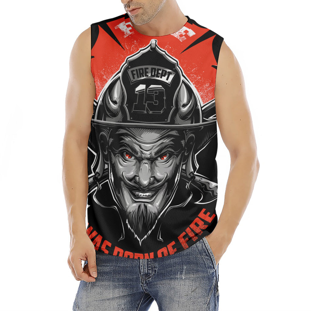 Firefighter Devil Print Men's Fitness Tank Top