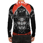 Firefighter Devil Print Men's Long Sleeve Rash Guard