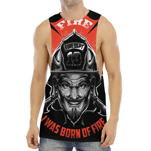 Firefighter Devil Print Men's Muscle Tank Top