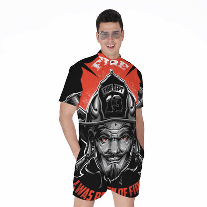 Firefighter Devil Print Men's Rompers