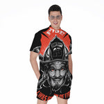 Firefighter Devil Print Men's Rompers