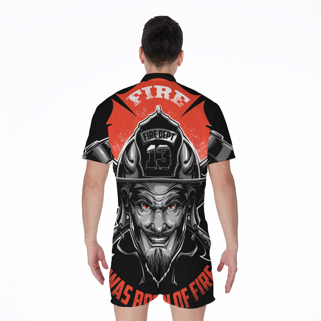 Firefighter Devil Print Men's Rompers