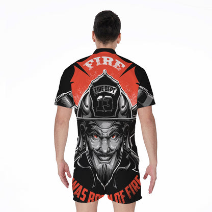 Firefighter Devil Print Men's Rompers