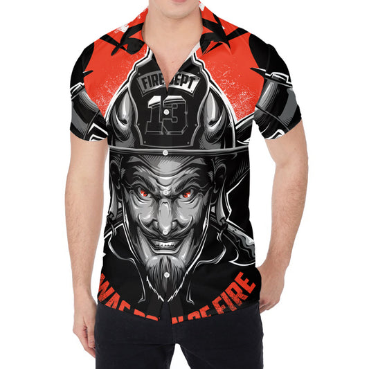 Firefighter Devil Print Men's Shirt