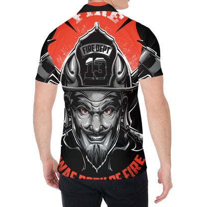 Firefighter Devil Print Men's Shirt
