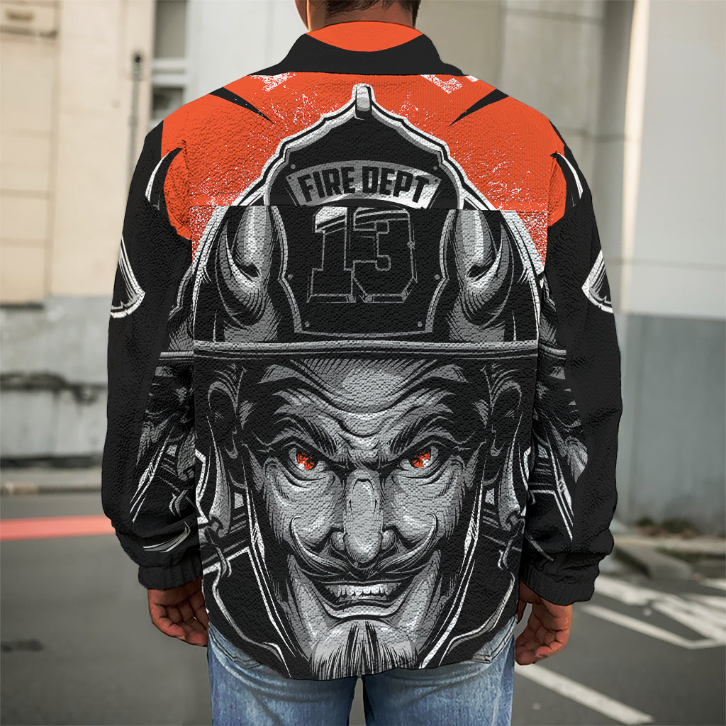 Firefighter Devil Print Men's Shirt Jacket