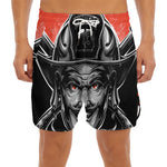 Firefighter Devil Print Men's Split Running Shorts