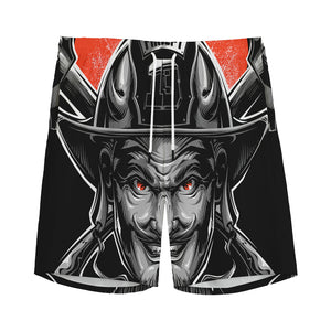 Firefighter Devil Print Men's Sports Shorts