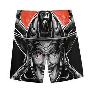 Firefighter Devil Print Men's Sports Shorts