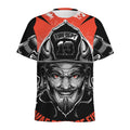 Firefighter Devil Print Men's Athletic T-Shirt