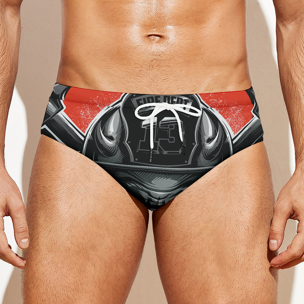 Firefighter Devil Print Men's Swim Briefs