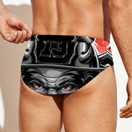 Firefighter Devil Print Men's Swim Briefs