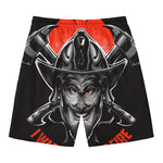 Firefighter Devil Print Men's Swim Trunks