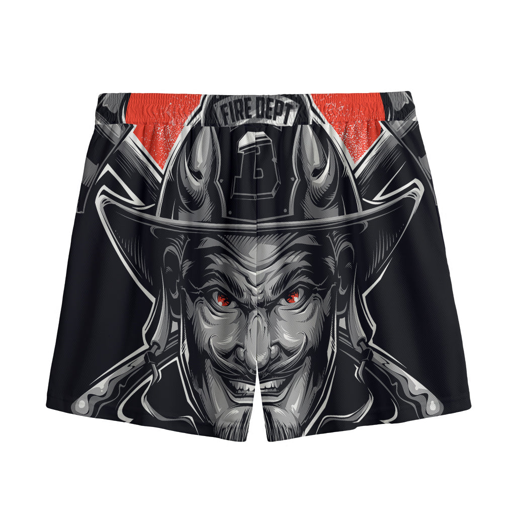 Firefighter Devil Print Mesh Shorts