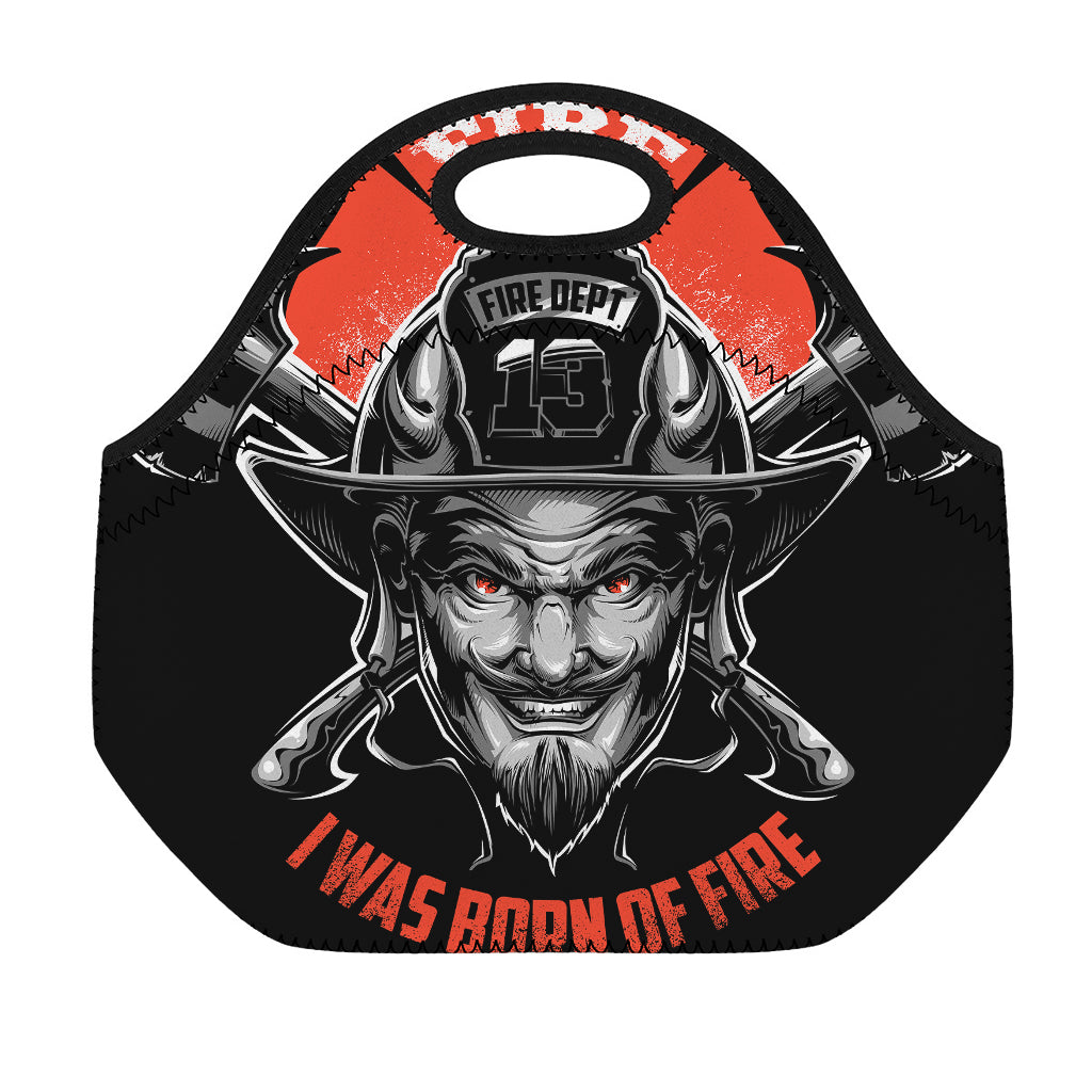 Firefighter Devil Print Neoprene Lunch Bag