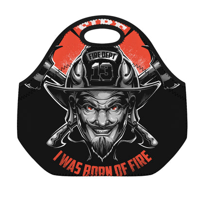 Firefighter Devil Print Neoprene Lunch Bag