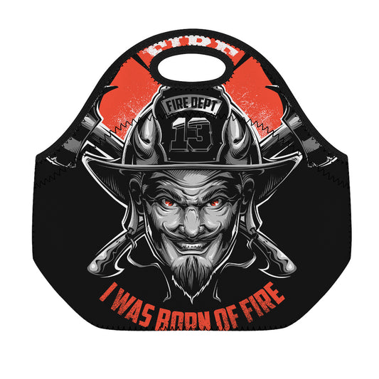 Firefighter Devil Print Neoprene Lunch Bag