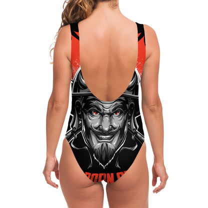 Firefighter Devil Print One Piece Swimsuit