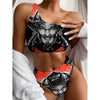 Firefighter Devil Print One Shoulder Bikini Top