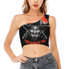 Firefighter Devil Print One Shoulder Crop Top