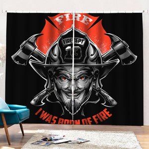 Firefighter Devil Print Pencil Pleat Curtains