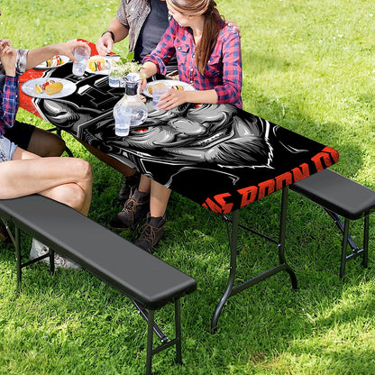 Firefighter Devil Print Picnic Table Cover