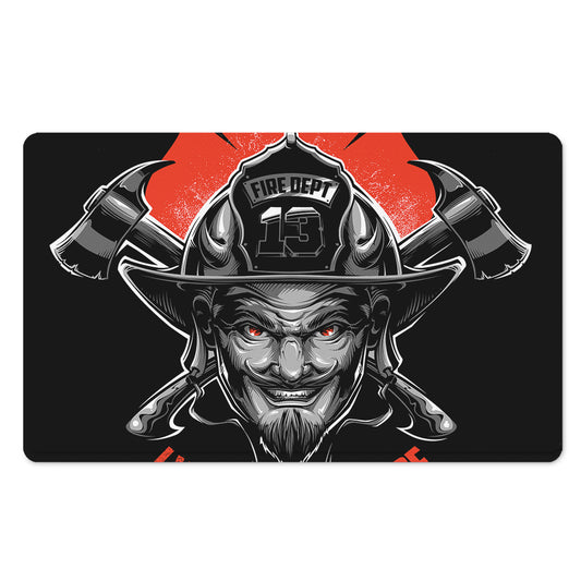 Firefighter Devil Print Polyester Doormat