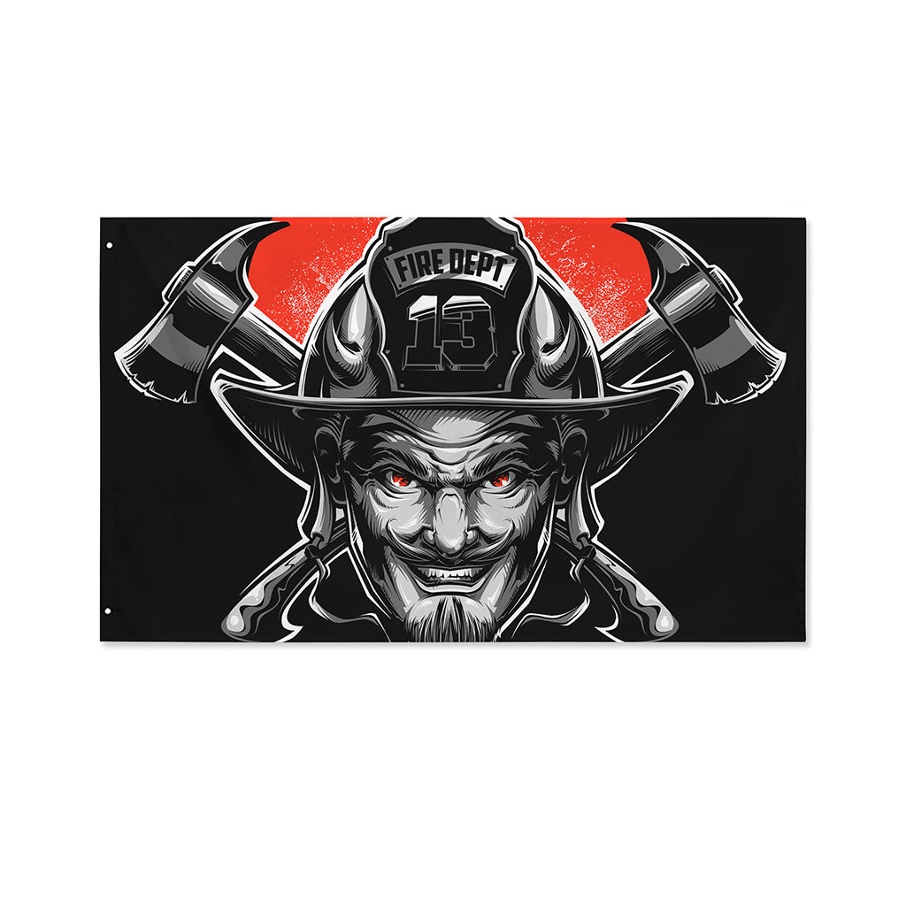 Firefighter Devil Print Polyester Flag