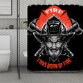 Firefighter Devil Print Polyester Shower Curtain