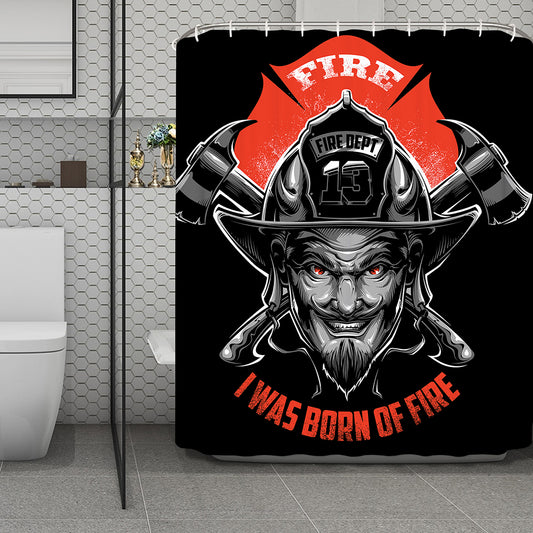 Firefighter Devil Print Polyester Shower Curtain