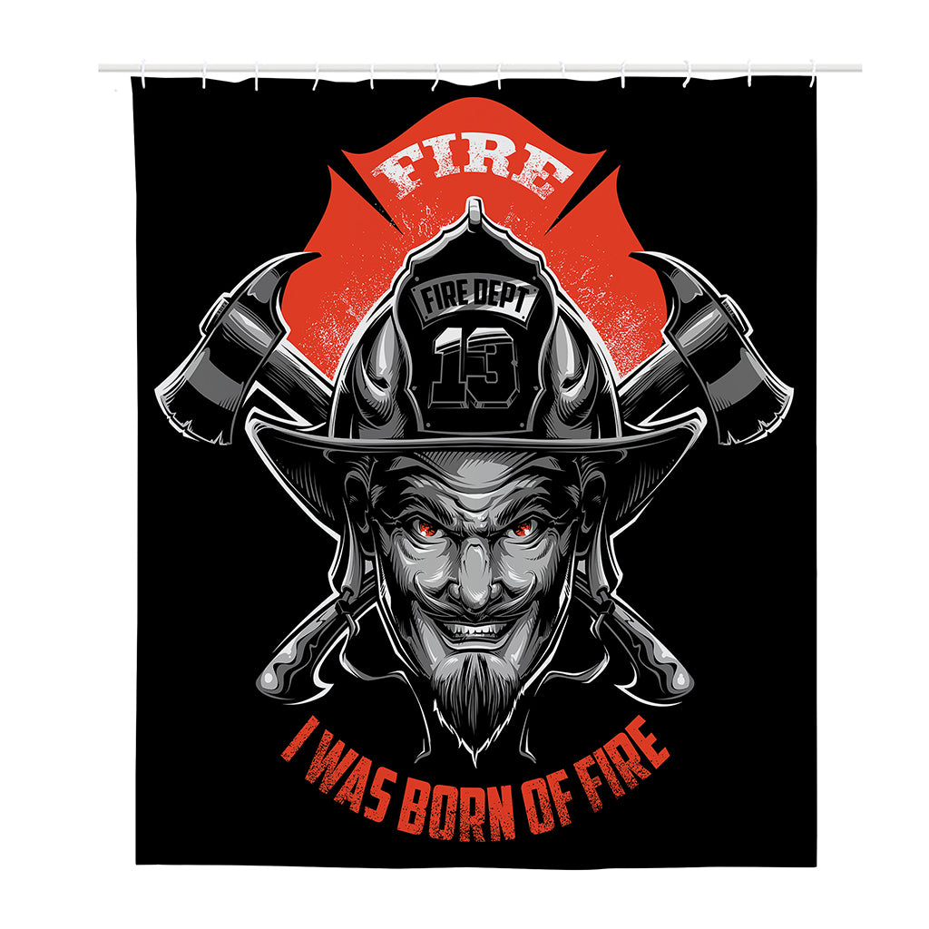 Firefighter Devil Print Polyester Shower Curtain