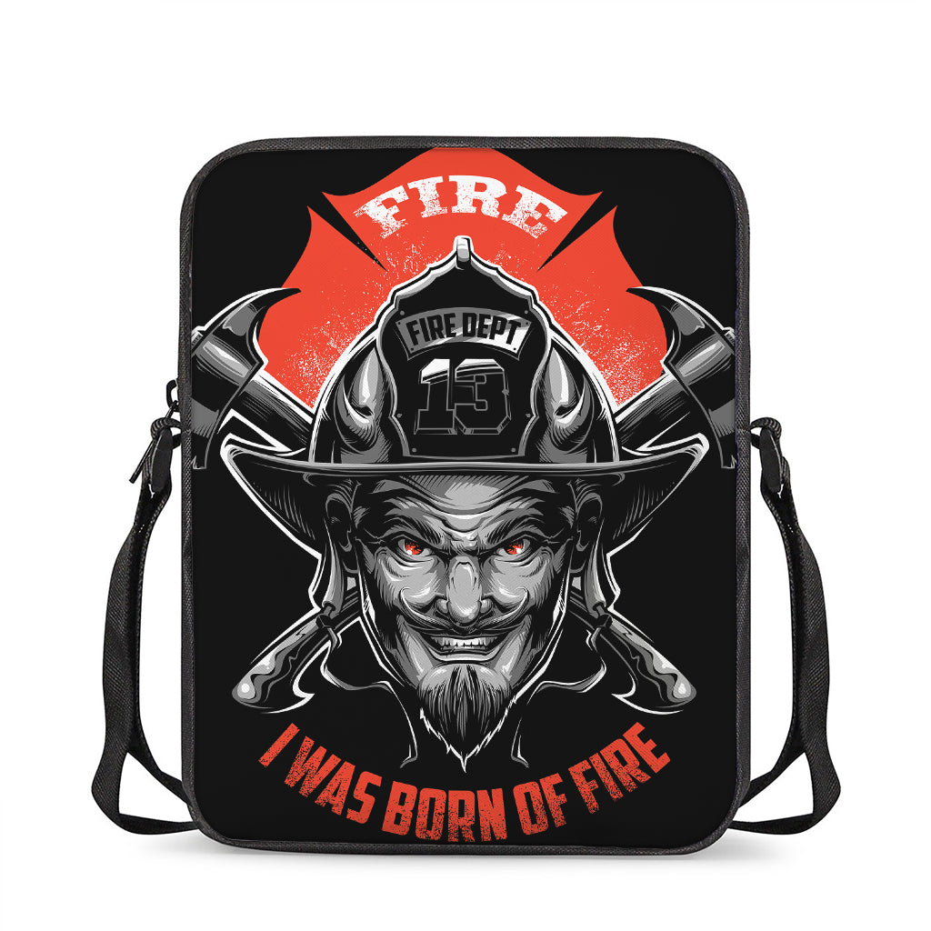 Firefighter Devil Print Rectangular Crossbody Bag