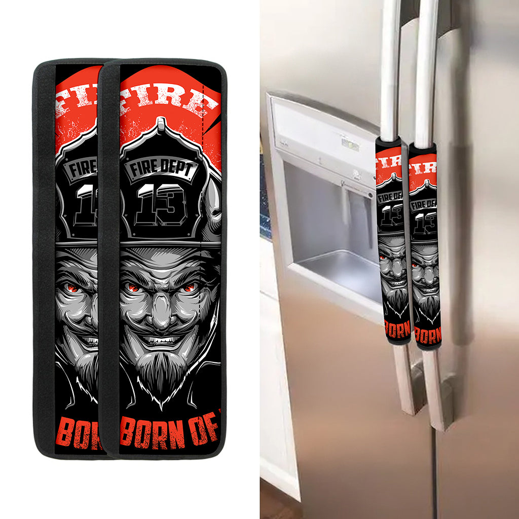 Firefighter Devil Print Refrigerator Handle Covers
