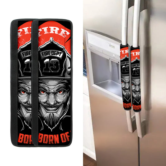 Firefighter Devil Print Refrigerator Handle Covers