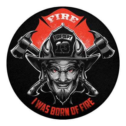 Firefighter Devil Print Round Blanket