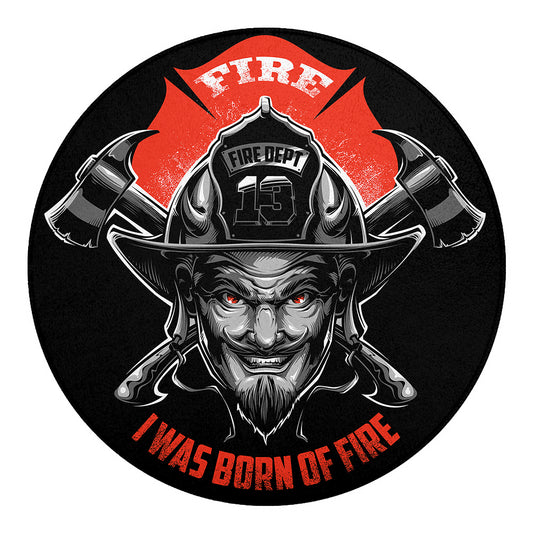 Firefighter Devil Print Round Blanket