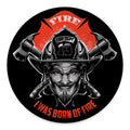 Firefighter Devil Print Round Floor Mat