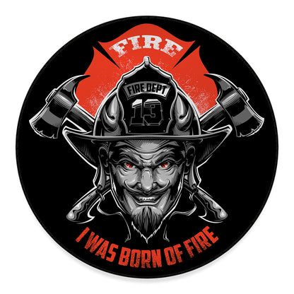 Firefighter Devil Print Round Floor Mat