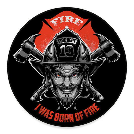 Firefighter Devil Print Round Floor Mat