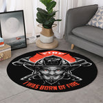 Firefighter Devil Print Round Rug