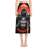 Firefighter Devil Print Side Slit Midi Skirt