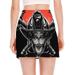 Firefighter Devil Print Side Slit Mini Skirt