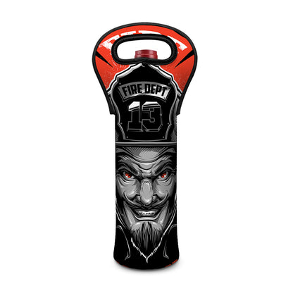 Firefighter Devil Print Single Neoprene Wine Tote