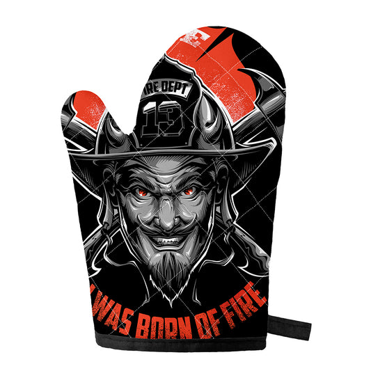 Firefighter Devil Print Single Oven Mitt