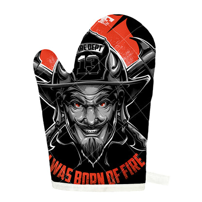 Firefighter Devil Print Single Oven Mitt